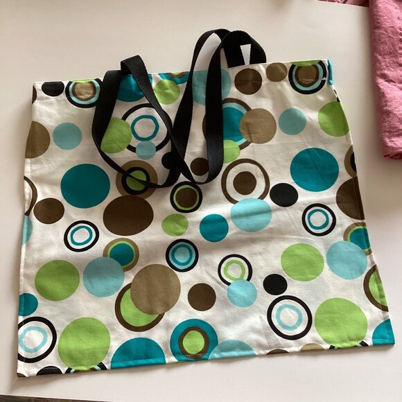 2 Handmade Grocery Bags Reusable Totes Beach Small Laundry Bag Lightweight - Picture 2 of 6